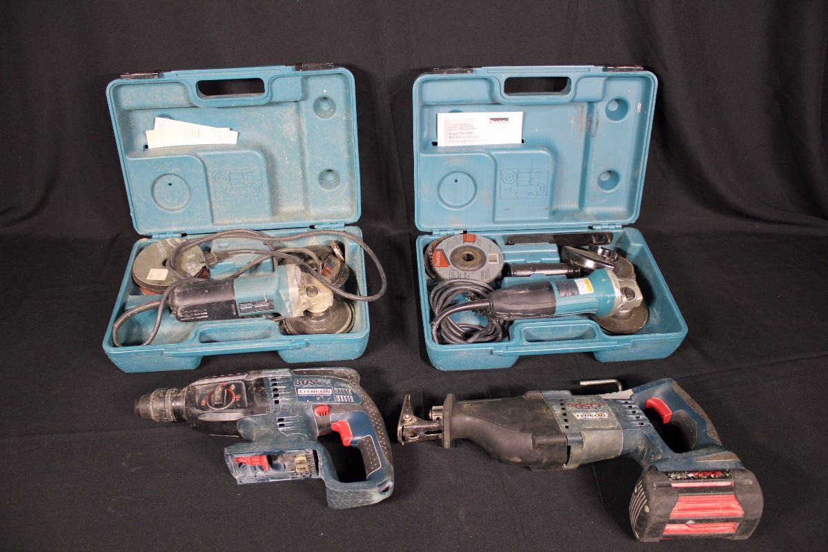 2 Makita Angle Grinders Bosch Hammer Drill Bosch Reciprocating Saw