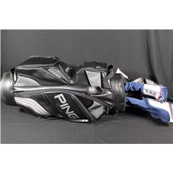 BRAND NEW PING DLX 14-WAY TOP CART BAG WITH: CALLAWAY BIG BERTHA WOODS 1,3,5, PING ANSER WOODS