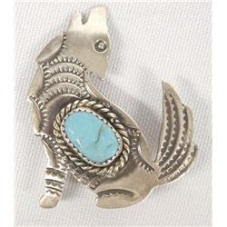 Native American Navajo Sterling Turquoise Pin