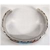 Image 3 : Navajo Sterling Sandcast Channel Inlay Bracelet