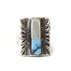 Image 1 : Navajo Sterling Turquoise Mother of Pearl Ring 6.5