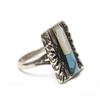 Image 2 : Navajo Sterling Turquoise Mother of Pearl Ring 6.5