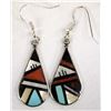 Image 1 : Zuni Sterling Stone to Stone Inlay Earrings by SUE