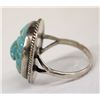 Image 2 : Native American Navajo Silver Turquoise Ring, Sz 9