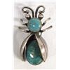 Image 1 : Native American Navajo Silver Turquoise Bug Pin