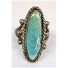 Image 1 : Native American Navajo Silver Turquoise Ring, 7.5