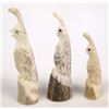 3 Zuni Carved Antler Quail Fetishes, E. Kaamasee