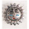 Image 1 : Navajo Sterling Silver Inlay Sun God Pin