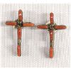 Image 1 : Zuni Sterling and Needlepoint Coral Post Earrings