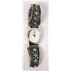 Image 1 : Native American Navajo Silver Turquoise Watch Band