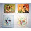 Image 1 : 4 Original Oil Clown Paintings on Canvas