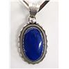 Image 1 : Navajo Sterling Silver Lapis Pendant on Neck Wire