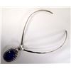Image 2 : Navajo Sterling Silver Lapis Pendant on Neck Wire