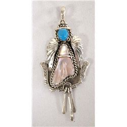 Native American Navajo Sterling Turquoise Pendant