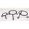 3 Yarn Covered Wrought Iron Pottery Stands
