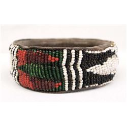 Vintage African Beaded Bangle Bracelet