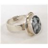 Image 2 : Mexican Silver & Snowflake Obsidian Ring, Size 8