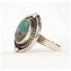 Image 2 : Native American Navajo Silver Turquoise Ring, 6.75