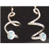 Image 1 : Zuni Silver Turquoise Snake Earrings by Calavaza