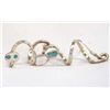 Image 2 : Zuni Silver Turquoise Snake Earrings by Calavaza
