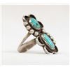 Image 2 : Navajo Sterling Silver Turquoise Ring, Size 8.5