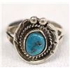 Image 1 : Native American Navajo Silver Turquoise Ring, Sz 8