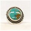 Image 1 : Native American Navajo Silver Turquoise Ring, Sz 7