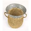 Image 2 : Pierced Tin Double Handled Wicker Basket