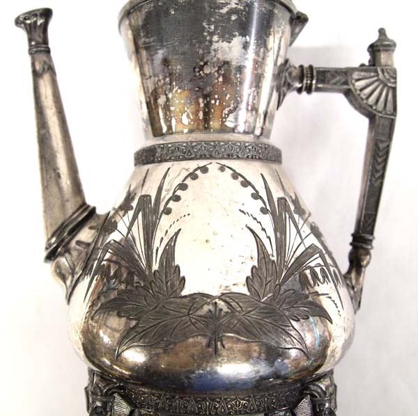 Antique Taunton Silverplate Egyptian Coffee Pot