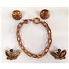 Image 1 : 2 Native American Copper Earrings & Bracelet