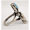 Image 2 : Native American Navajo Silver Turquoise Ring, 9.5