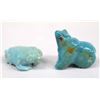 Image 1 : 2 Zuni Miniature Carved Turquoise Fetishes