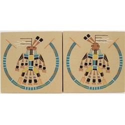 Pair of Native American Navajo Sand Paintings