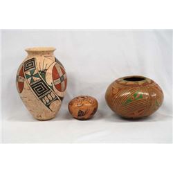 3 Mexican Mata Ortiz Polychrome Jars, Signed