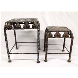 Pair of Vintage Chinese Metal Stands