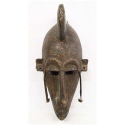 African Ceremonial Wood and Metal Mask