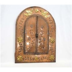 Mexican Pierced Copper & Brass Wall Mirror