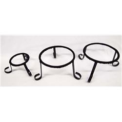 3 Wrought Iron Footed Pot Stands
