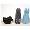 Image 3 : 6 Zuni Bear Fetish Beads & 1 Jet Rabbit Fetish