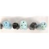 Image 4 : 6 Zuni Bear Fetish Beads & 1 Jet Rabbit Fetish