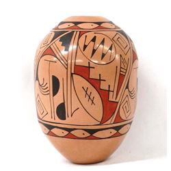 Mexican Mata Ortiz Polychrome Seed Jar by A. Soto