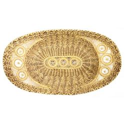 Vintage Coushatta Koasati Pine Needle Basket Tray