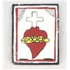 Image 1 : Rustic Mexican Sacred Heart Wood Retablo