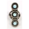 Image 1 : Native American Navajo Silver Turquoise Ring, 7.25