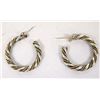 Image 1 : Native American Navajo Silver & Gold Hoop Earrings