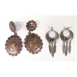 2 Pairs of Native American Style Earrings