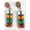 Image 1 : Navajo Sterling Multi Stone Earrings by T. Etsitty