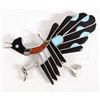 Image 1 : Native American Zuni Silver Roadrunner Pin Pendant
