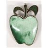 Image 1 : Navajo Sterling Silver Varisite Apple Pin Pendant