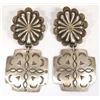 Image 1 : Navajo Sterling Silver Concho Cross Earrings